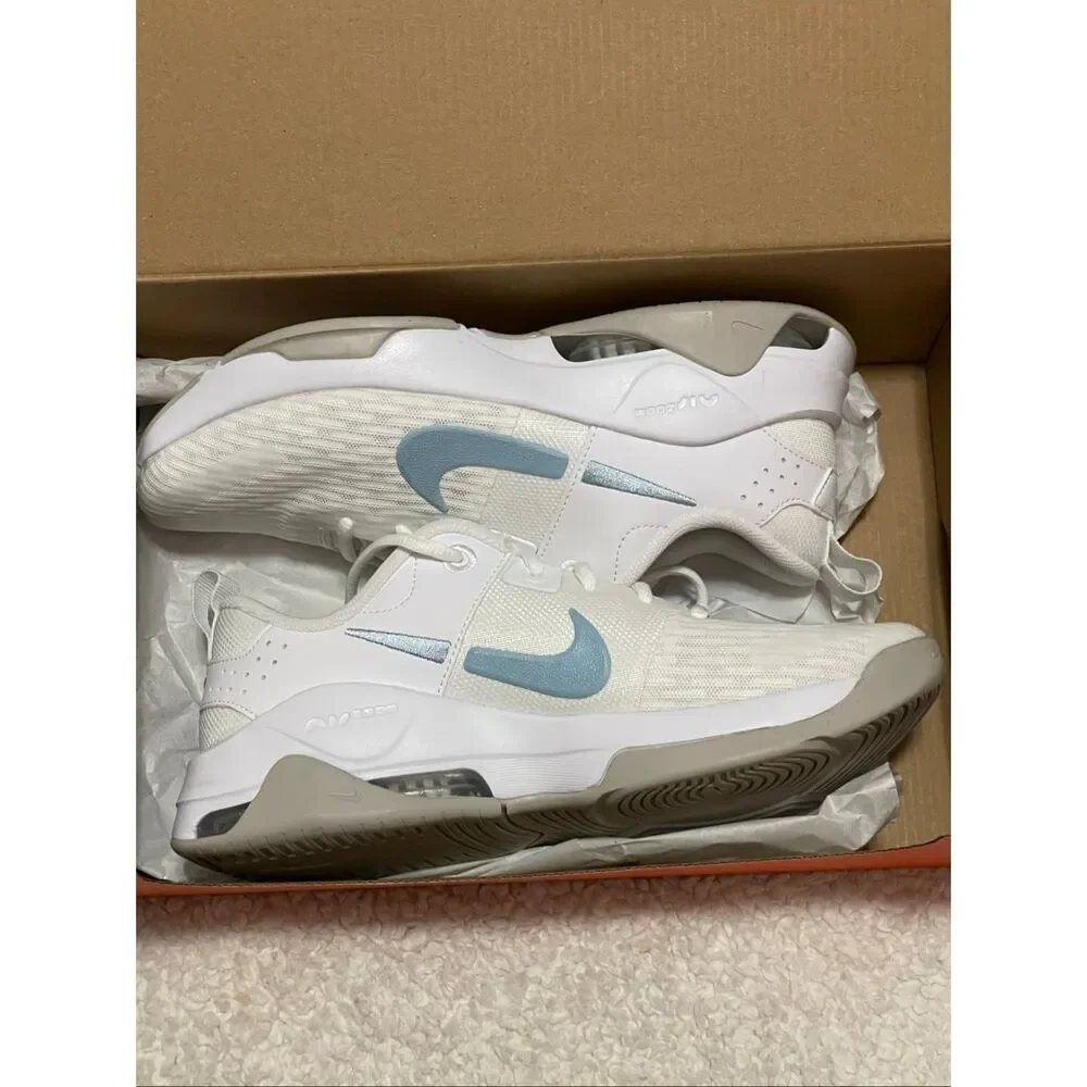 Nike Women's Zoom Bella 6 trainer in white and light armoury blue NIB 8